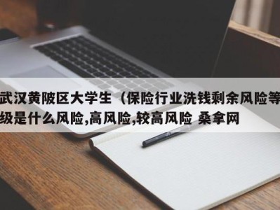 深圳武汉黄陂区大学生（保险行业洗钱剩余风险等级是什么风险,高风险,较高风险 桑拿网